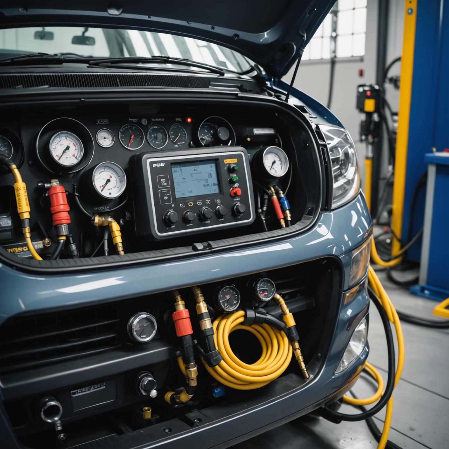 Air-conditioning service machine connected to a vehicle for refrigerant recovery